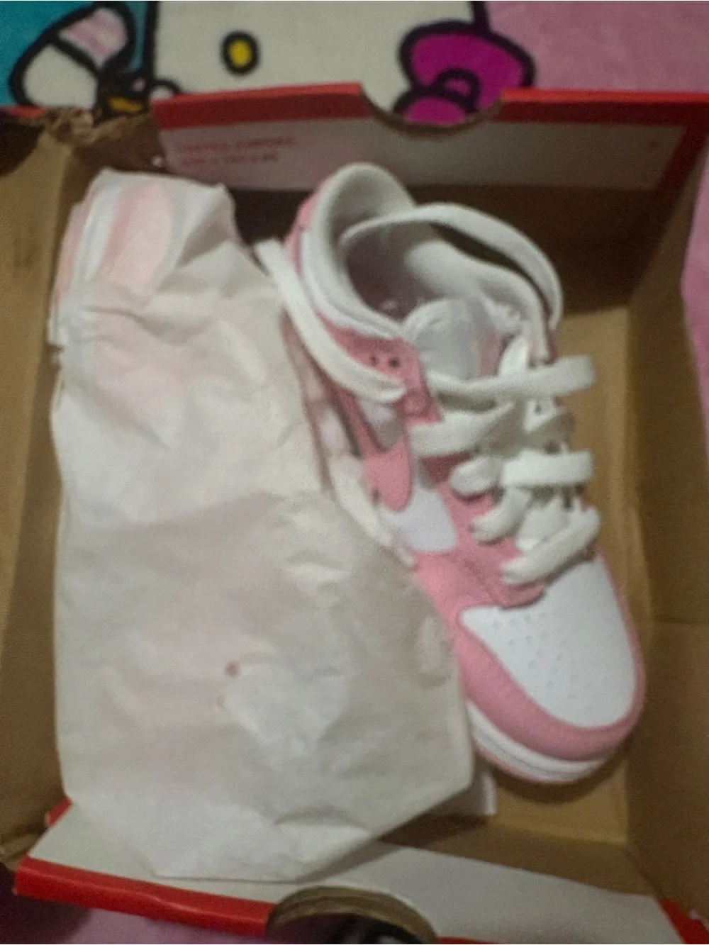 Nike Pink and White Low-Top Sneaker